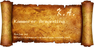 Kammerer Armandina névjegykártya